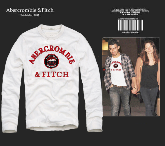 Abercrombie Fitch Hombres De Cuello Redondo Con Gente Fotos Largo Remera AF6090